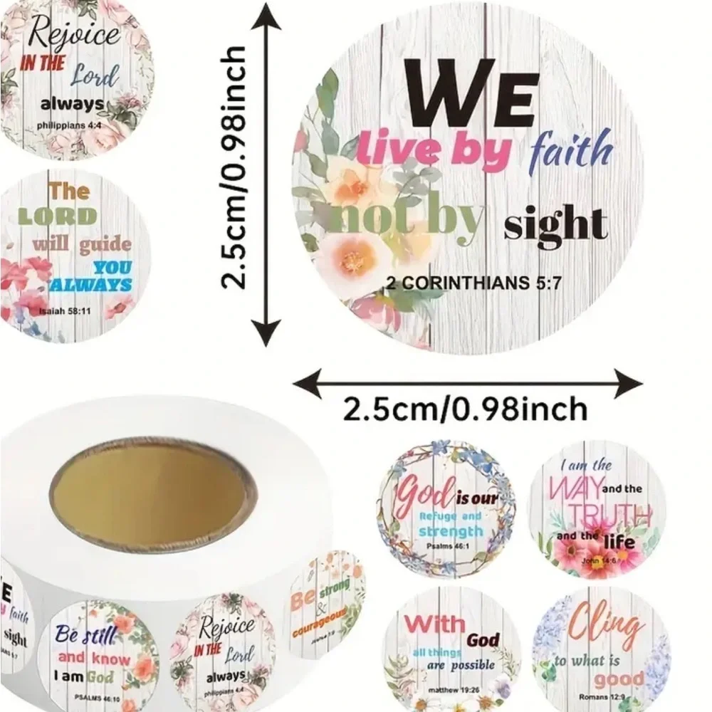500 Inspirational Scripture Stickers Roll